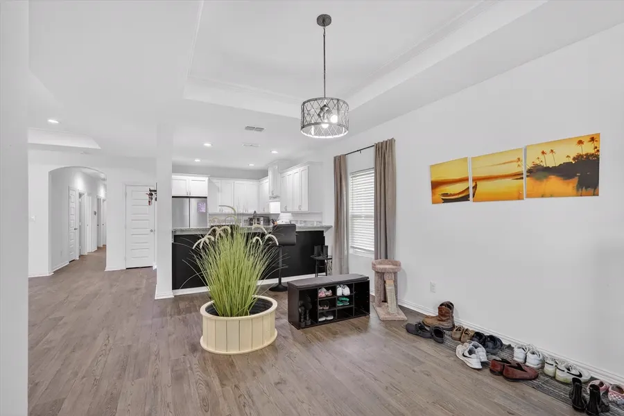 Kitchen island and pendant lighting at 4552 Corregidor St